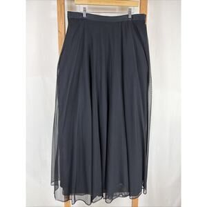 Vintage 90's JS Collection Black Sheer Overlay Skirt #1301 Size 16